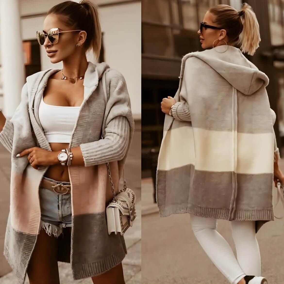 The Aspen Colourblock Knit Coatigan