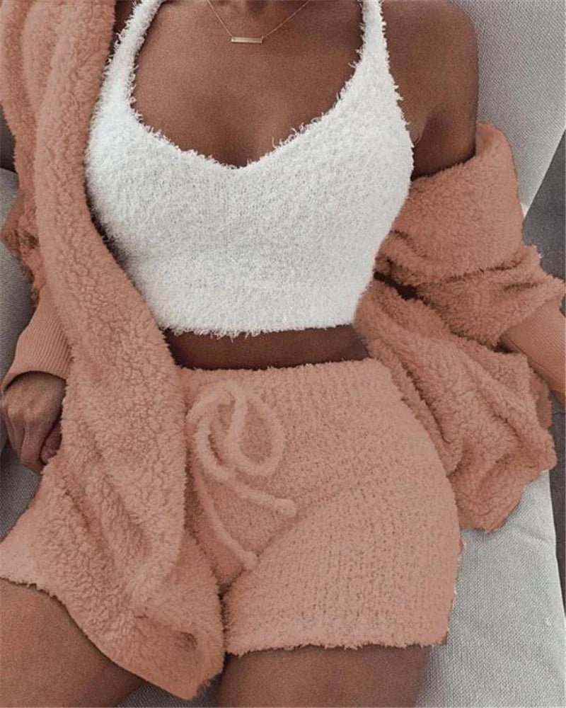 Cozy Fluffy Knit Set (3pcs)
