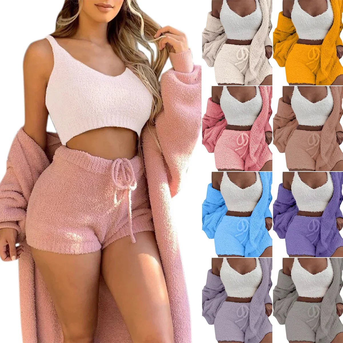 Cozy Fluffy Knit Set (3pcs)